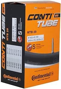 Continental 29" Bicycle Tube, 1.75"/2.5" 42mm Presta Valve, Black