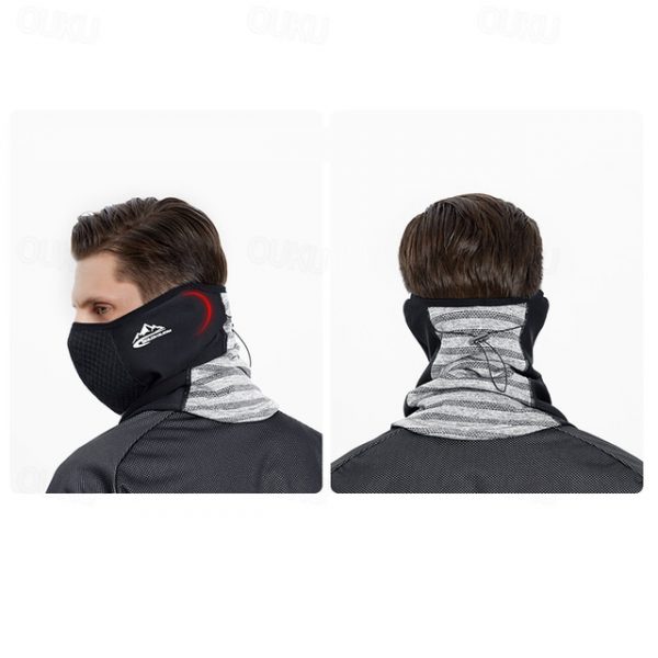 Men's Black Gray Neck Gaiter Scarf