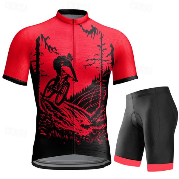 Men's Cycling Jersey and Bib Shorts Set