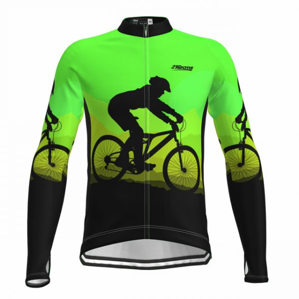 Men's Long Sleeve Cycling Jersey with Pockets