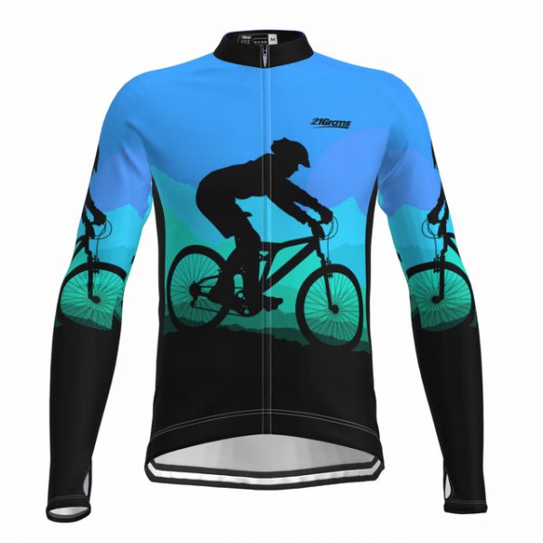 Men's Long Sleeve Cycling Jersey with Pockets