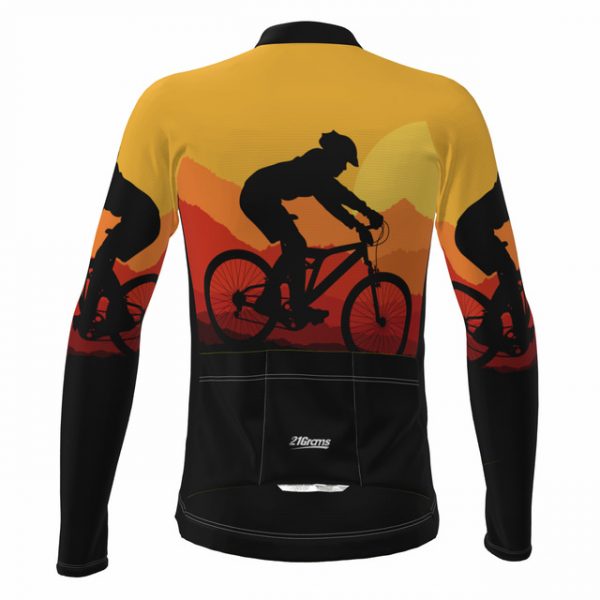 Men's Long Sleeve Cycling Jersey with Pockets