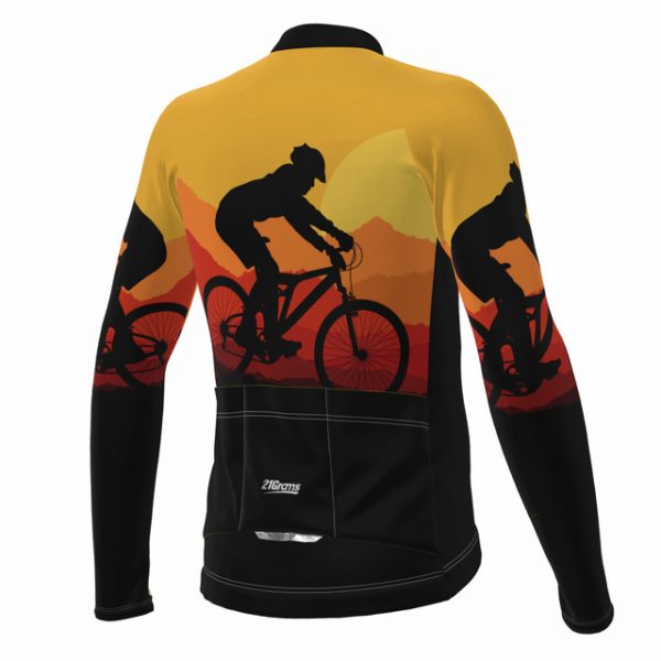 Men's Long Sleeve Cycling Jersey with Pockets