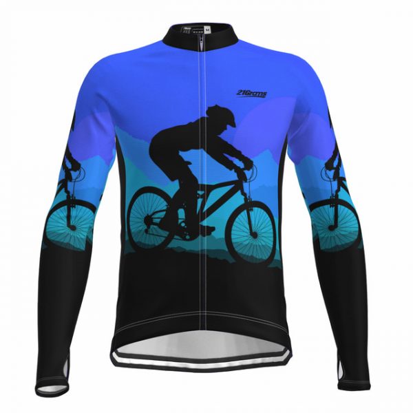 Men's Long Sleeve Cycling Jersey with Pockets