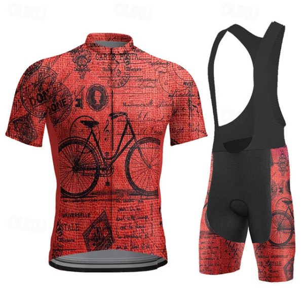 Men's Short Sleeve Cycling Jersey & Bib Shorts