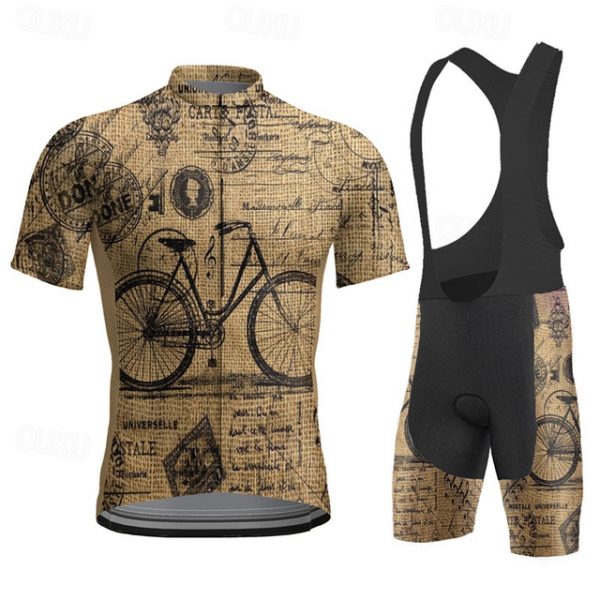 Men's Short Sleeve Cycling Jersey & Bib Shorts