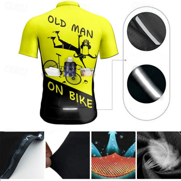 Men's Short Sleeve Cycling Jersey with Pockets