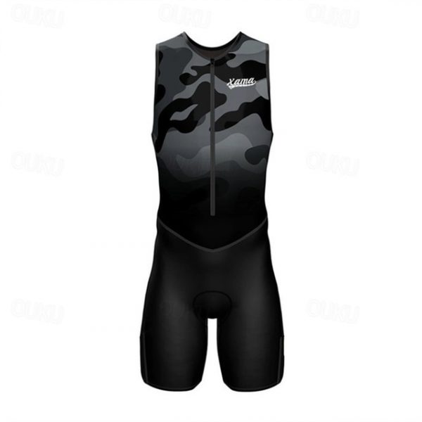 Men's Sleeveless Triathlon Suit - Silver/Yellow