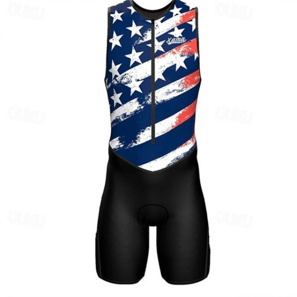 Men's Sleeveless Triathlon Suit - Silver/Yellow