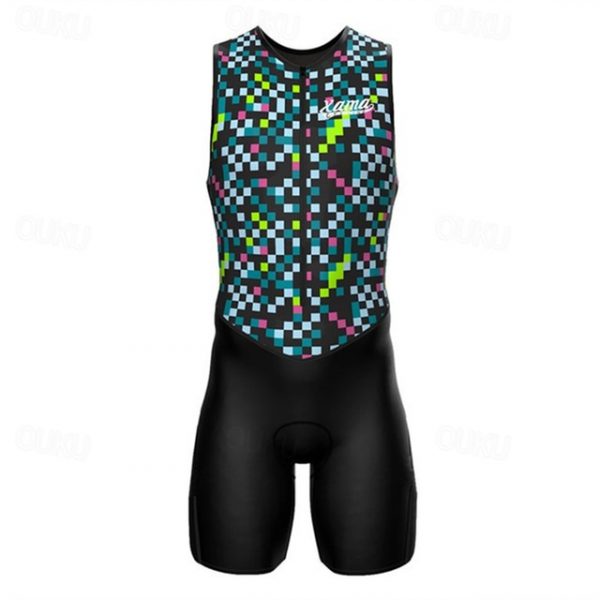 Men's Sleeveless Triathlon Suit - Silver/Yellow