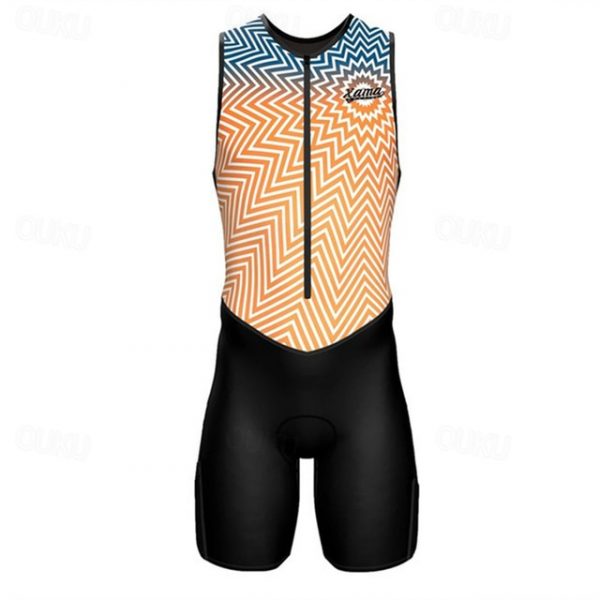 Men's Sleeveless Triathlon Suit - Silver/Yellow