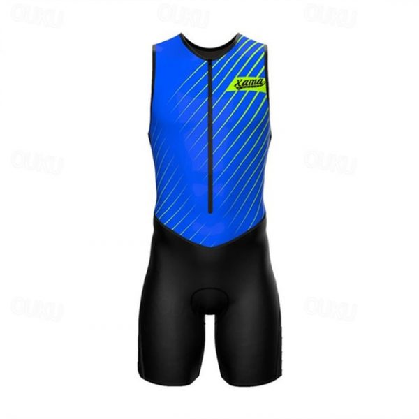 Men's Sleeveless Triathlon Suit - Silver/Yellow