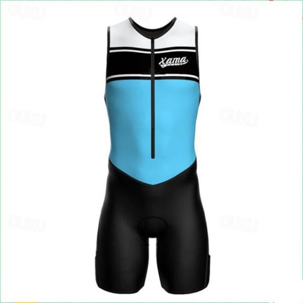 Men's Sleeveless Triathlon Suit - Silver/Yellow