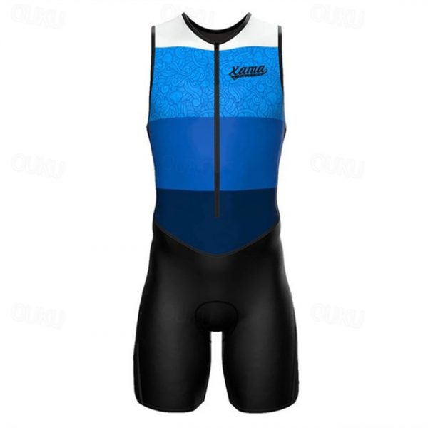 Men's Sleeveless Triathlon Suit - Silver/Yellow