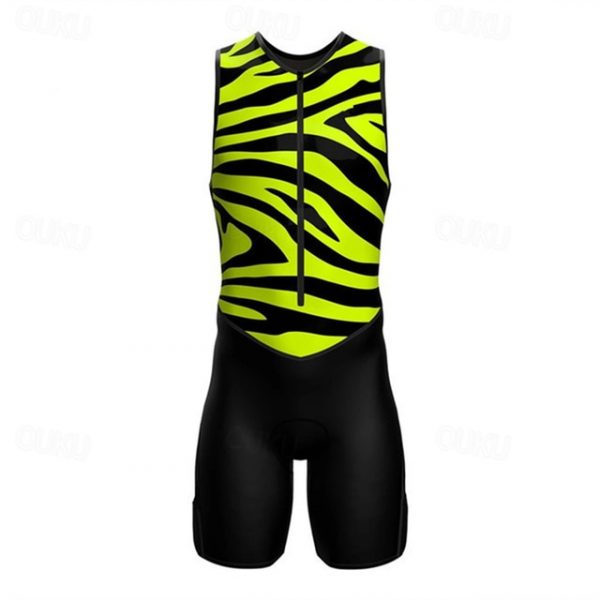 Men's Sleeveless Triathlon Suit - Silver/Yellow