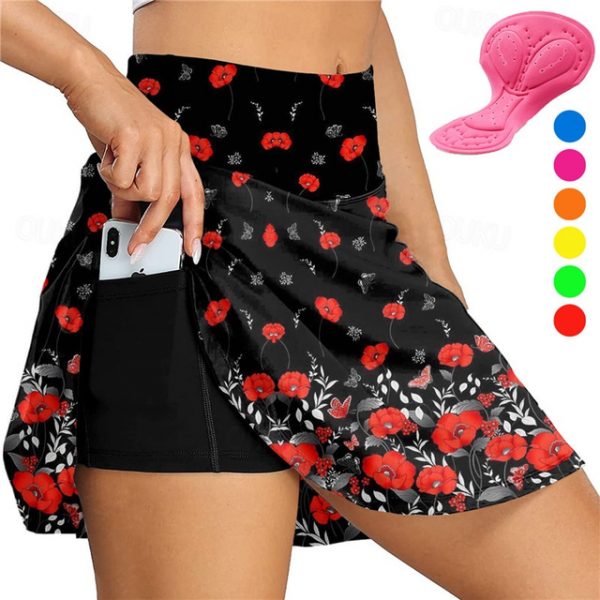 Women's Floral Cycling Skort with Pad