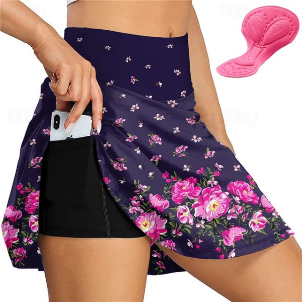 Women's Floral Cycling Skort with Pad