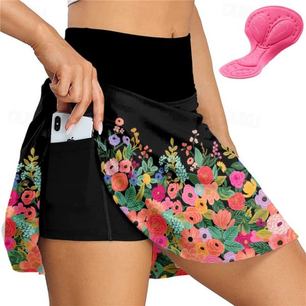 Women's Floral Cycling Skort with Pad