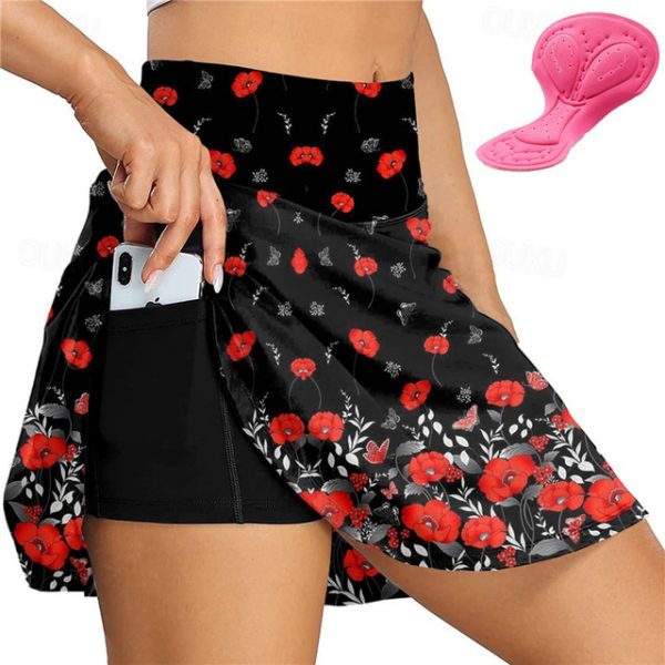 Women's Floral Cycling Skort with Pad