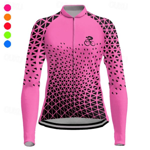 Women's Long Sleeve Cycling Jersey with Pockets