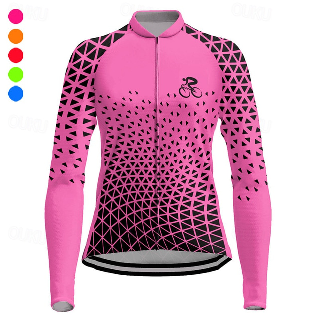 Women’s Long Sleeve Cycling Jersey with Pockets