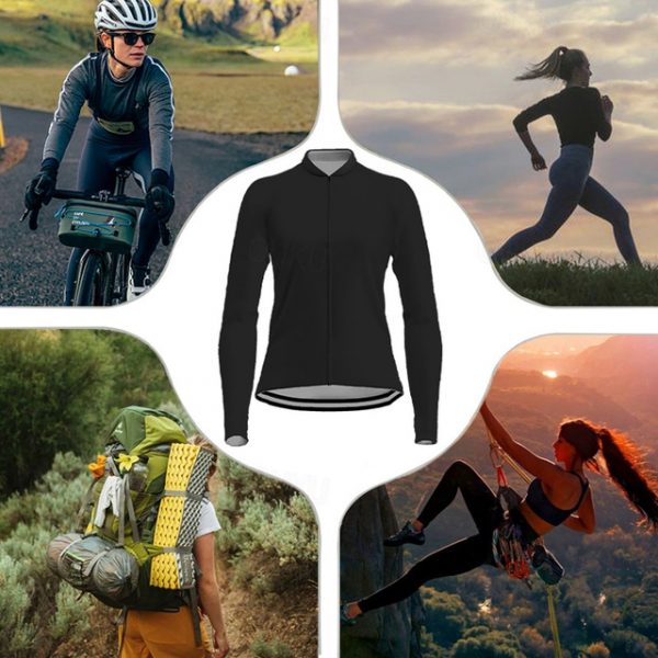 Women's Long Sleeve Cycling Jersey with Pockets