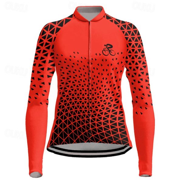 Women's Long Sleeve Cycling Jersey with Pockets