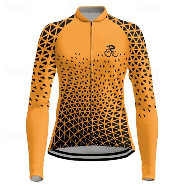 Women's Long Sleeve Cycling Jersey with Pockets