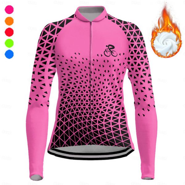 Women's Long Sleeve Cycling Jersey with Pockets