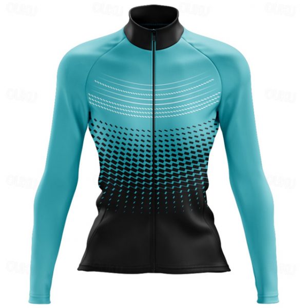 Women's Long Sleeve Cycling Jersey with Pockets