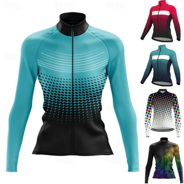 Women's Long Sleeve Cycling Jersey with Pockets