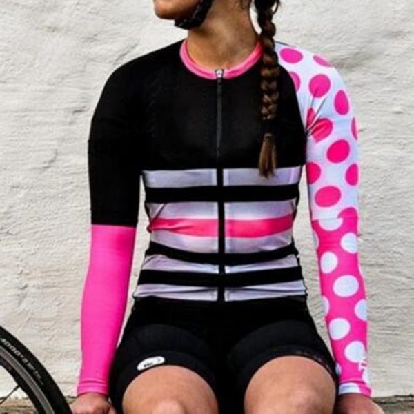 Women's Long Sleeve Cycling Jersey with Pockets