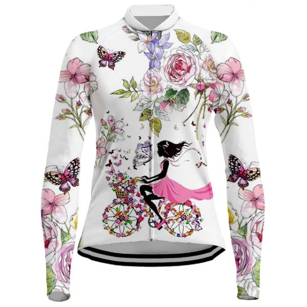 Women's Long Sleeve Cycling Jersey with Pockets