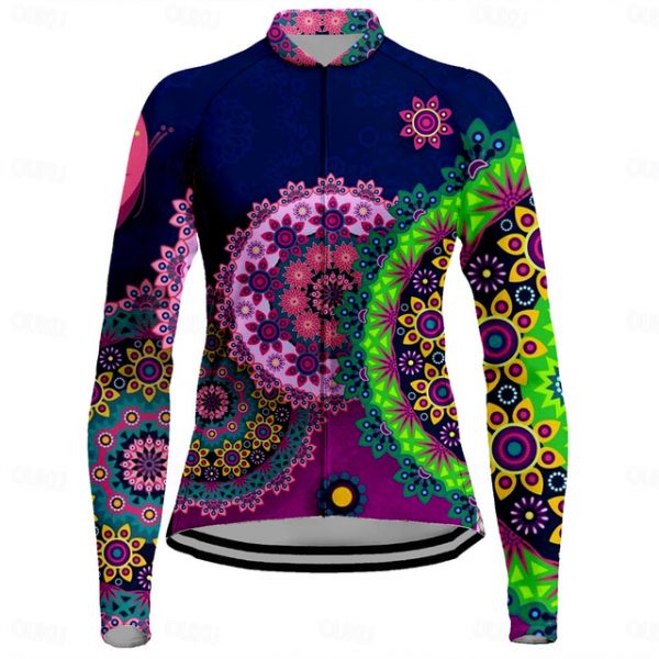 Women's Long Sleeve Cycling Jersey with Pockets