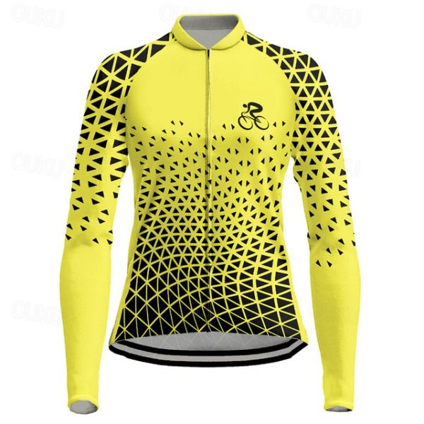 Women's Long Sleeve Cycling Jersey with Pockets