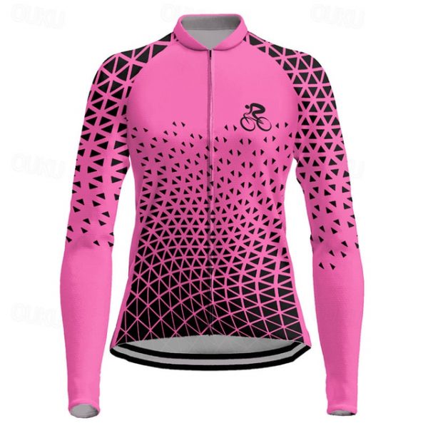 Women's Long Sleeve Cycling Jersey with Pockets