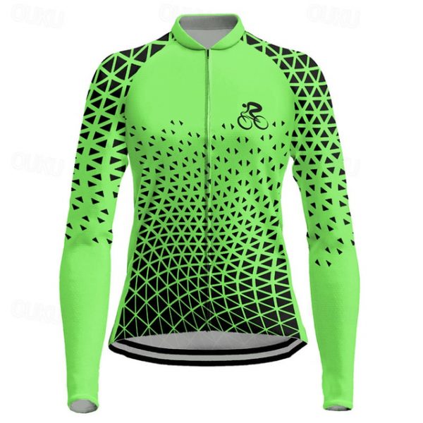 Women's Long Sleeve Cycling Jersey with Pockets