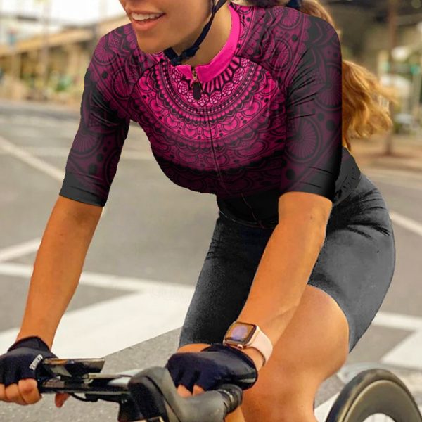 Women's Short Sleeve Cycling Jersey with Pockets